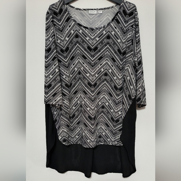 Sheer Back Black Top / Size 2X / EUC - Picture 2 of 9